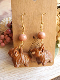 Scotty Highland Earrings *Pink Bead